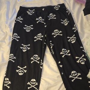 Black Skull and Crossbones Pajama Pants